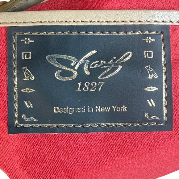 Sharif Legacy Hieroglyphic Egyptian Leather Satchel with Bamboo Handles - New - Picture 7 of 16